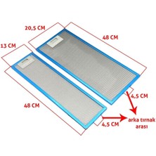 Süppürge Eminçelik Ile Uyumlu En 20,5 Boy 48 cm - En 13 Boy 48 cm Aspiratör Filtresi Takımı