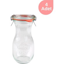 Feyza Design 290 ml Cam Meyve Suyu Kavanozları Seti, 4'lü Paket, Şık ve Dayanıklı