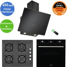 Eminçelik ve Afm Tech Markalı/ Nexa Siyah Cam Turbo  Ankastre Set ( FM7700+12 225 +Ch 1460 Rc B60)