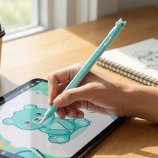 Caseonn Apple Pencil Pro Kılıf Karakter Figürlü Mat Silikon Turkuaz