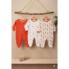 Kız Bebek Pamuklu Çıtçıt Kapama Patikli 3-6-9 Ay 3'lü Tulum Set