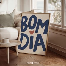 Ninastore Bom Dia Portekizce Tipografi Indirilebilir Baskı/ Mavi Yazdırılabilir Alıntı Sanatı/ Trend Mutfak De