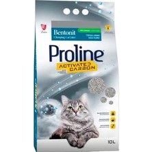 Proline Aktif Karbonlu Bentonit Kedi Kumu 10 L Topaklanan İnce Tane Şekli ile Koku Emici