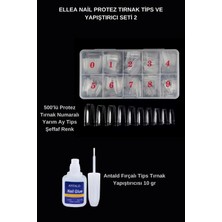 Ellea Nail Protez Tırnak Tips ve Yapıştırıcı Seti Şeffaf