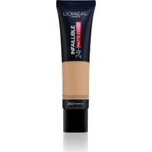 L'Oréal Paris Infaillible 32H Matte Cover Yüksek Kapatıcı Fondöten - 260 Sıcak Alt Ton
