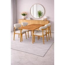 Lif Mobilya 4 Kişilik Polo Sandalye Yemek Takımı Mdf Masa Doğal Ahşap Renk