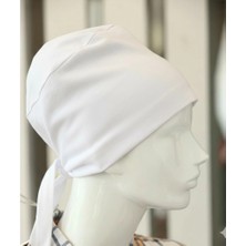 Pazarcan Bağlamalı Tesettür Bone - Bağlamalı Bandana Beyaz