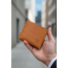 Oh Deer Leather Hakiki Pueblo Deri Erkek Cüzdan Dikişsiz Çıtçıtlı Kartlık Bölmeli (Natural Renk)