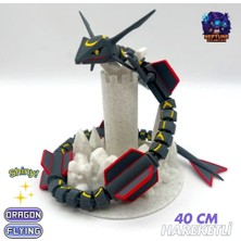 Neptune3D #0384 Shiny Rayquaza Hareketli Pokemon Figürü (Stand Ile)