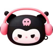 Mi7a Airpods Pro 3. Nesil Uyumlu Kuromi Kulaklık Figürlü Koruyucu Kılıf
