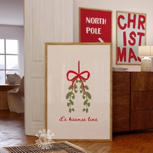 Ninastore Komik Noel Baskısı/ Ökseotu Baskısı/ Öpücük Zamanı Posteri/ Neşeli Tatil Dekorasyonu/ Kış Duvar Sana