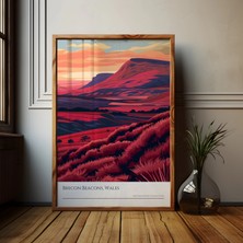 Ninastore Brecon Beacons Gün Batımı Posteri: Galler Manzarası Duvar Sanatı