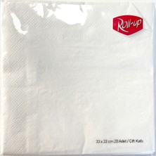 Roll-Up Kağıt Peçete Beyaz 33 x 33CM 20LI