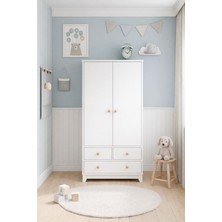Koza %100 Mdf Bonnie Beyaz 2 Kapılı Bebek&çocuk Gardırop
