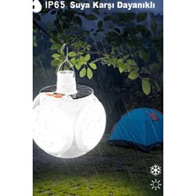 Ciyu Ticaret Katlanır Solar Kamp Lambası Şarjlı ve Güneş Enerjili Asılabilen Masaüstü Çok Amaçlı Kamp Işığı