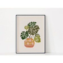 Ninastore Botanik Duvar Sanatı - Yazdırılabilir / Bitki Severler Için Monstera Bitkisi Duvar Sanatı / Botanik