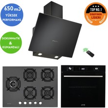 Eminçelik ve Afm Tech Marka Ht 5 Gözlü 1'wok Siyah Ankastre Set (22 385 Y  +FM7700 +Ch 1460 Rc B60)