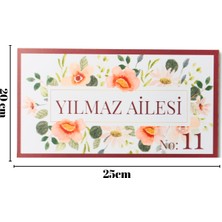 Hippodeco Kişiye Özel Uv Baskı Kapı Süsü – Aile Isimli Kapı Tabelası (25X20 Cm)