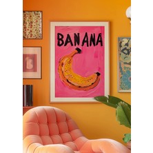 Ninastore Muz Posteri: Pembe Psychedelic Mutfak Duvar Sanatı