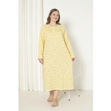 Seboteks %100 Pamuklu Mevsimlik Kumaş Uzun Kollu Büyük Beden Anne Geceliği 585