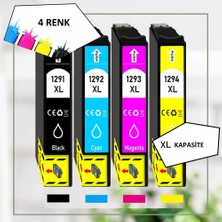 Epson Workforce WF-3540DTWF, WF-7015 Uyumlu  4 Renk Muadil Kartuş Seti Epson (T1291-1292-1293-1294)