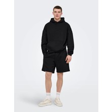 Only & Sons Erkek Belden Büzgülü Siyah Şort - 22037611