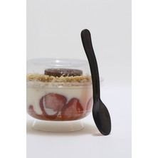 Kullan At Market Lüks Plastik Dondurma-Tatlı Kaşık Siyah 50LI