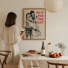 Ninastore "do It For The Plot" Baskılı Duvar Sanatı – Trendi Nötr Tipografi/ Şık Yurt ve Apartman Dekorasyonu