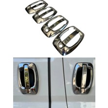 Otokap Universal Fiat Ducato 2024-2026 Model Uyumlu Abs Krom Düğmeli Kapı Kolu Seti 4 Adet