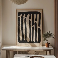 Ninastore Organik Minimalist Bej Siyah Duvar Sanatı/ Indirilebilir Baskı/ Büyük Soyut Baskı/ Modern Oda Dekora