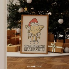 Ninastore Retro Yıldız Noel Duvar Sanatı: Orta Çağ Tatil Dekorasyonu (Dijital Indirme)