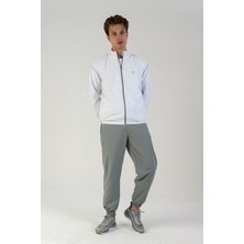 Maraton Comfort Erkek Dik Yaka Lastik Paça Beyaz Eşofman Takımı