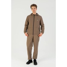 Maraton Comfort Erkek Kapüşonlu Tress Lastik Kakao Eşofman Takımı
