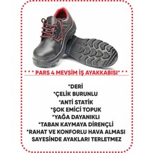 Pars Deri Iş Ayakkabısı-Çelik Burunlu-Kaymaz Taban-Antistatik