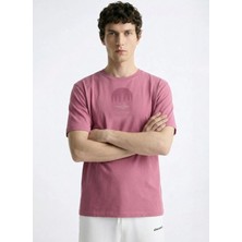 Discovery Expedition D6SM-TST3778 Pembe Bisiklet Yaka Relaxed Baskılı Erkek T-Shirt
