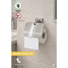 Primeaks Yapışkanlı Tuvalet Kağıtlığı Delmesiz Duvara Monte Banyo Wc Kağıtlık