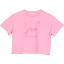 Jeep Baskılı Pembe Kız Çocuk T-Shirt J6SG-TST7617