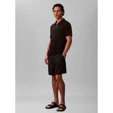 Calvin Klein Siyah Erkek Polo T-Shirt LV04LE255GUB1_SS Supıma Zıp Polo