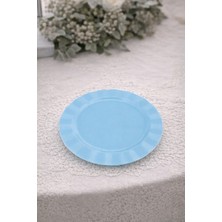 Roll-Up Plastik Kalın Tabak Büyük 26 cm Mavi 6 Adet