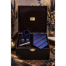 Kravatkolik Bordo Erkek Hediye Kutusu - Kravat Mendil Kol Düğmesi Kravat Iğnesi Set KMK169