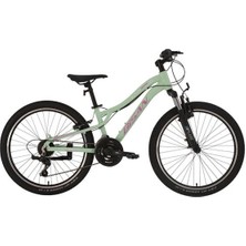 Bisan Kdx 2800-V Kadın Dağ Bisikleti 30CM V 24 Jant 21 Vites Mint Yeşil Pembe Beyaz