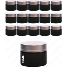 Feyza Design 50ML Modern Gümüş Kapaklı Cam Krem Kavanozu, 15'li Paket