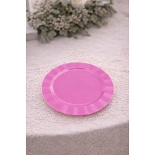 Roll-Up Plastik Kalın Tabak Büyük 26 cm Pembe 6 Adet