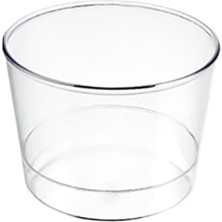 Kullan At Market Bodega Plastik Kristal Silindir Tatlı Kasesi 180CC 30 Adet