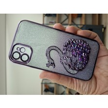 Epro iPhone 11 Kuğulu Sulu Simli Parlak Taşlı Kamera Lens Korumalı Hoparlör Toz Önleyicili Kaliteli Kılıf