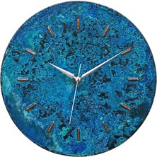 COPPER EMPIRE Mavi Patinalı Ev&ofis&gift Bakır Duvar Saati. 30 cm Hand Made Rustik Bakır Duvar Saati.