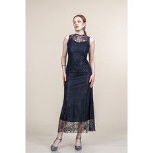 MissVina Dantel Sıfır Kol Balık Elbise 50373