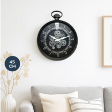 Homing Siyah Lumo 45 cm Büyük Boy Duvar Saati