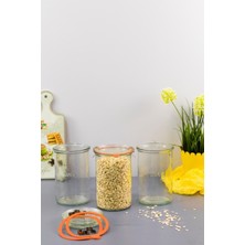 Feyza Design Şeffaf 1050 ml 3’lü Cam Kavanoz Seti, Pratik ve Şık Saklama Çözümleri