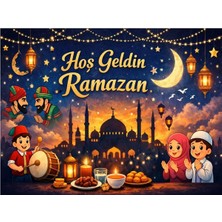 Promisebackdrop2 On Bir Ayın Sultanı,ramazan Şerif,hoş Geldin Ramazan Panosu 200X250CM Ek Dikişli